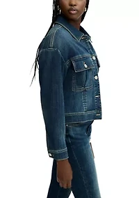 Women's Cinch Waist Denim Jacket