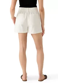 Women's Embroidered Paper Bag Shorts