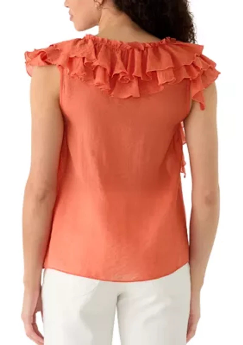 Women's V-Neck Ruffle Tank