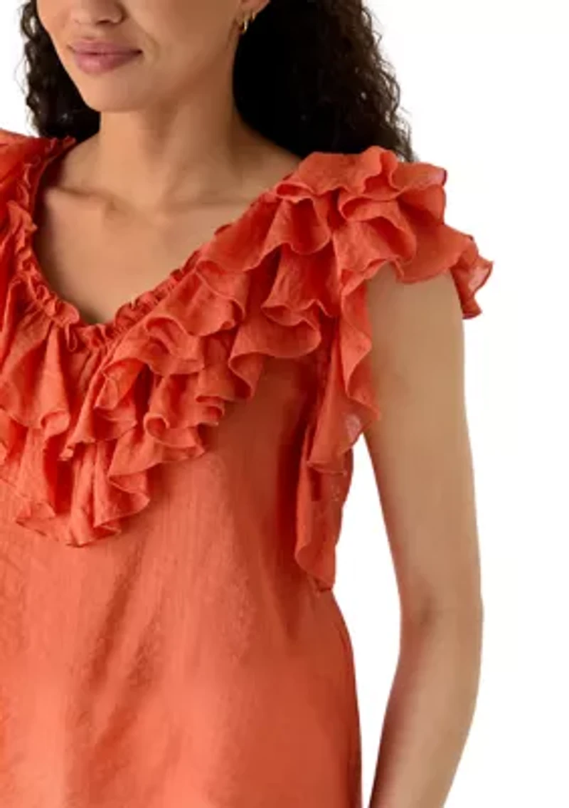 Women's V-Neck Ruffle Tank
