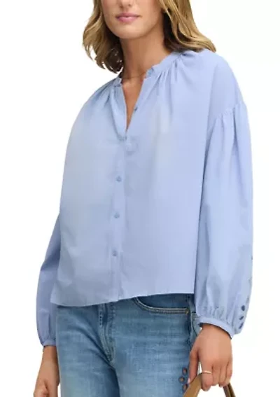 Women's Embroidered Sleeve Top