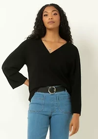 Drop Shoulder V-Neck Sweater