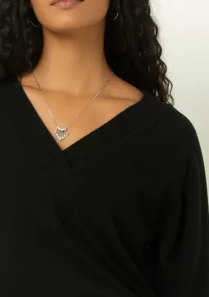 Drop Shoulder V-Neck Sweater