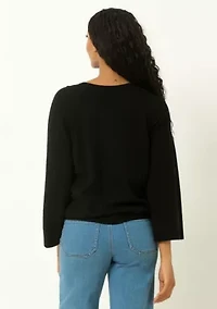 Drop Shoulder V-Neck Sweater