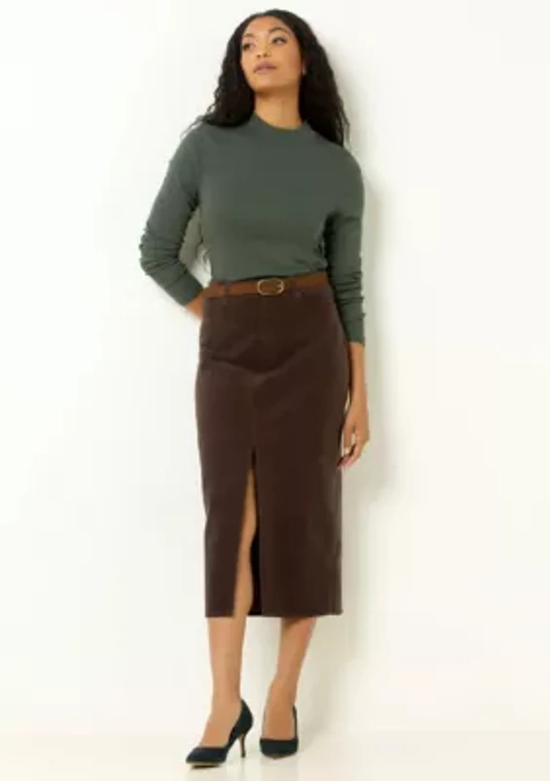 Corduroy Midi Skirt