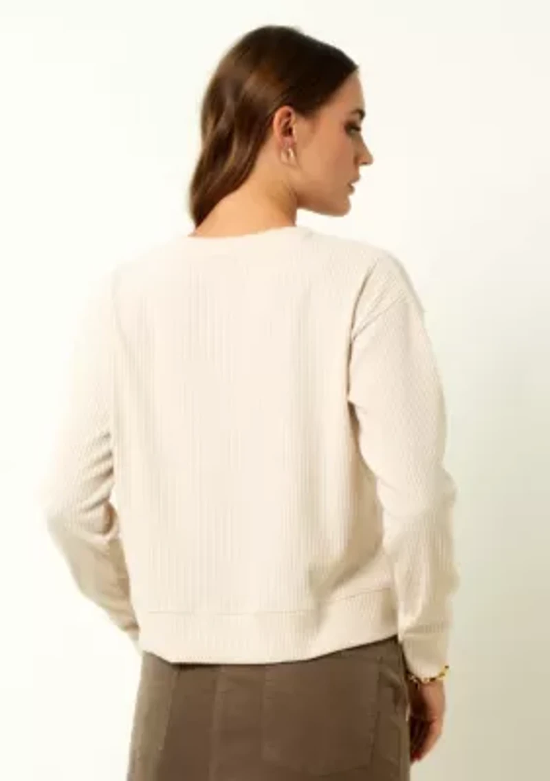 Ribbed V-Neck Cardigan