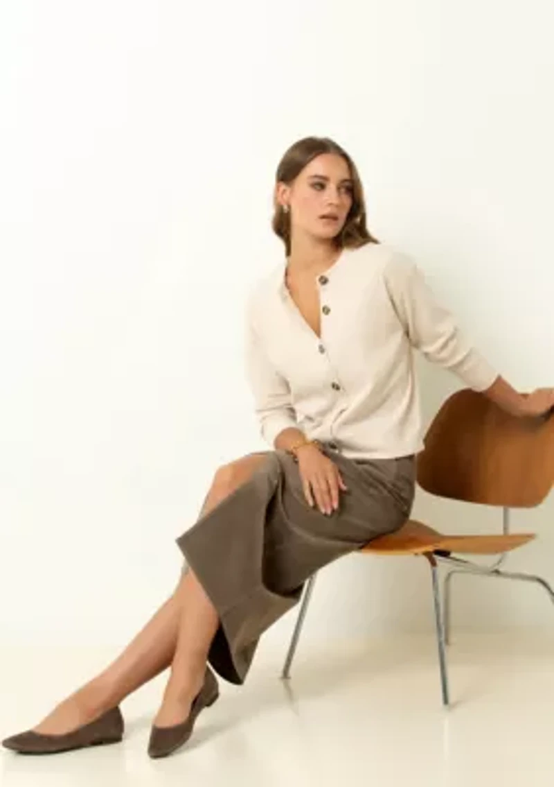 Ribbed V-Neck Cardigan