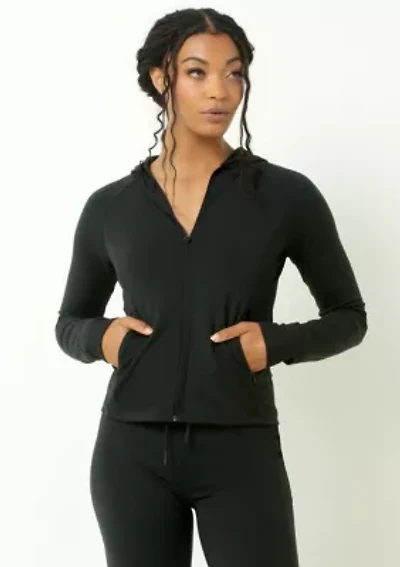 Sueded Full Zip Hooded Jacket