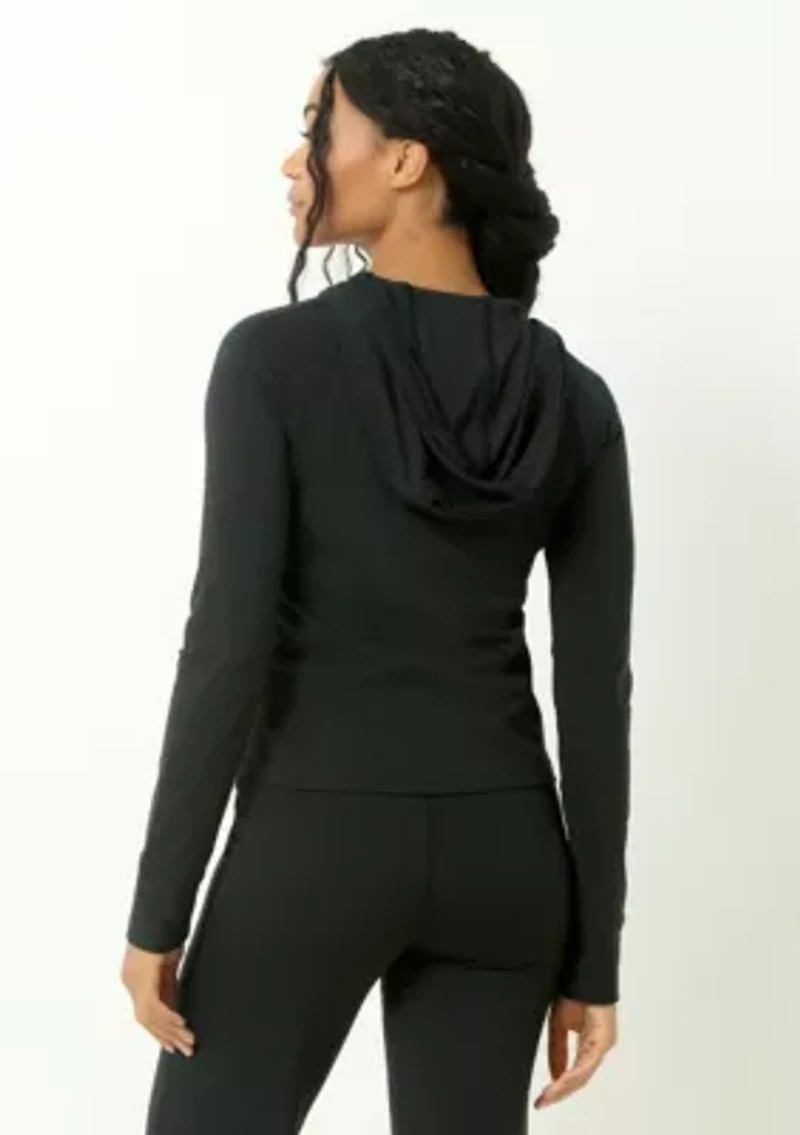 Sueded Full Zip Hooded Jacket