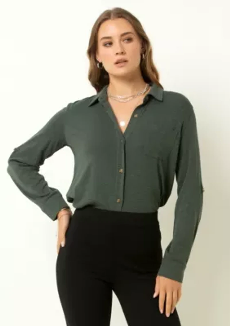 Knit Button-Up Shirt