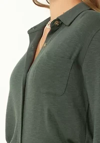 Knit Button-Up Shirt