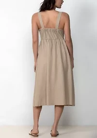 Button Front Midi Dress