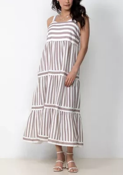 Striped Tiered Maxi Dress