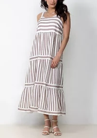 Striped Tiered Maxi Dress
