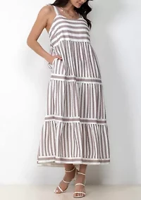 Striped Tiered Maxi Dress