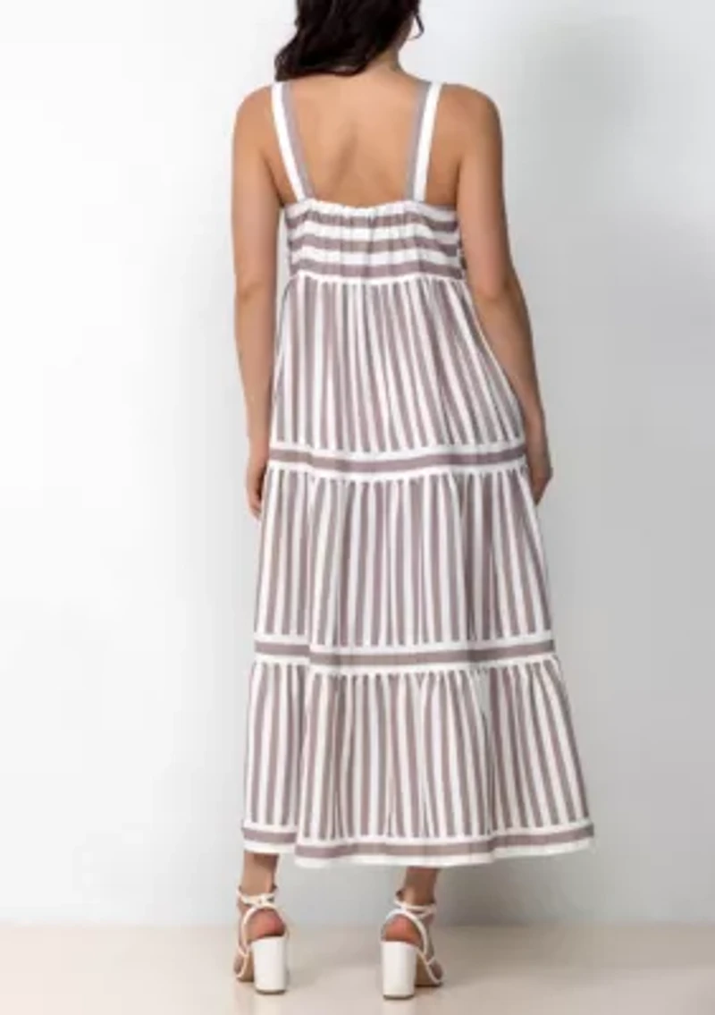 Striped Tiered Maxi Dress