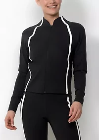 Active Full Zip Jacket with Stripe