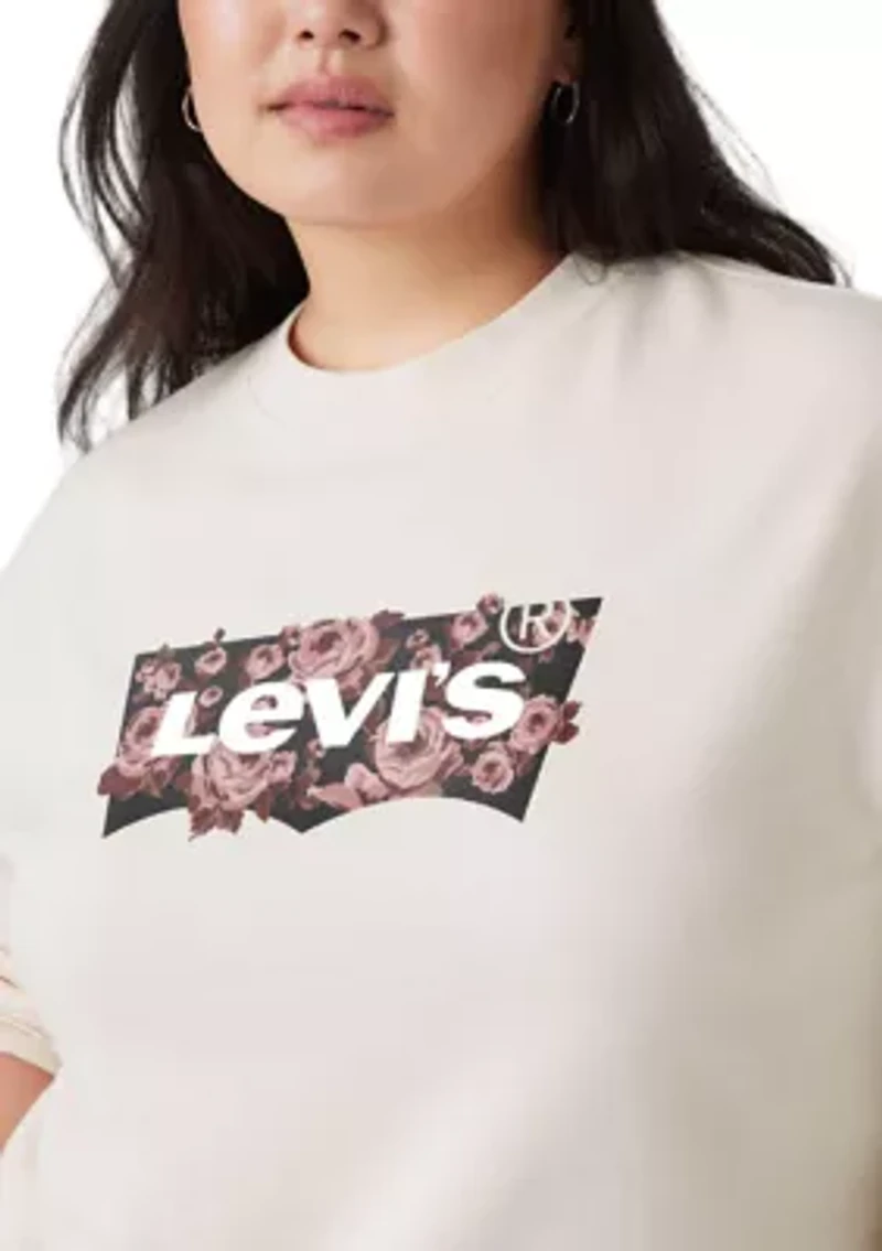 Plus Rose-Filled Logo Graphic T-Shirt