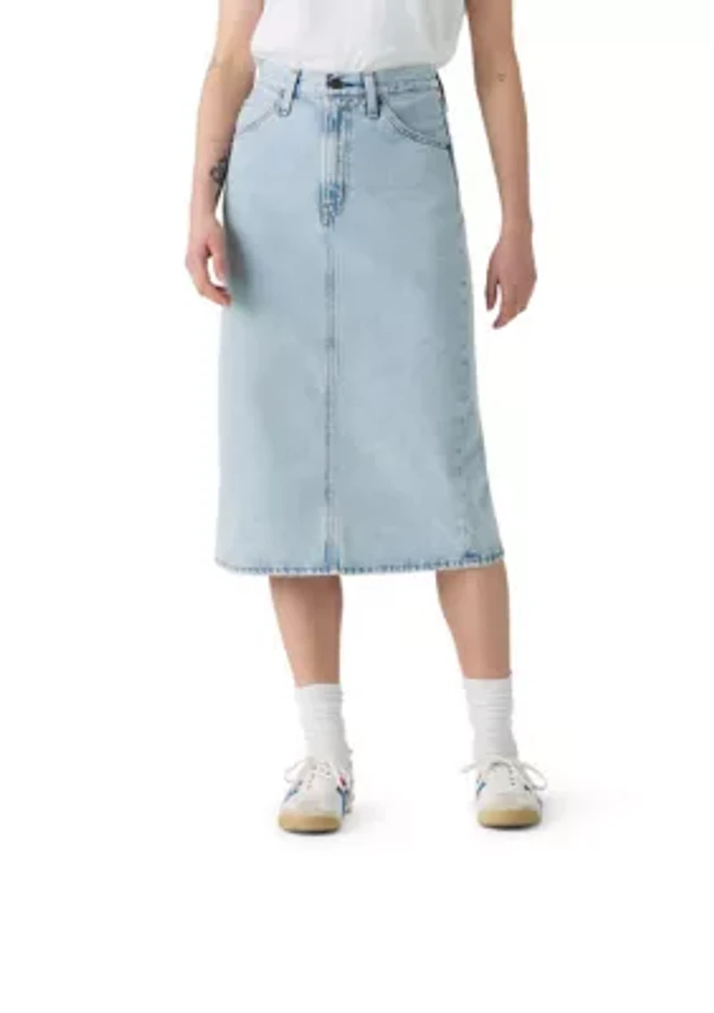 Back Slit Midi Skirt