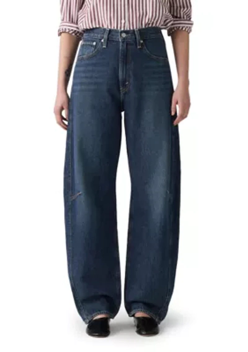 Cinched Barrel Mom Jeans