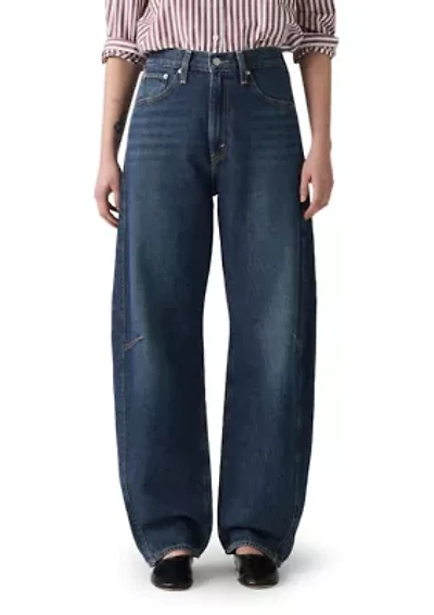 Cinched Barrel Mom Jeans