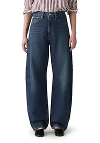 Cinched Barrel Mom Jeans