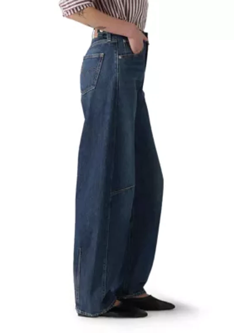 Cinched Barrel Mom Jeans