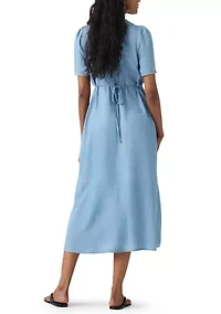 Take It Again Crepe Empire Waist Midi Dress