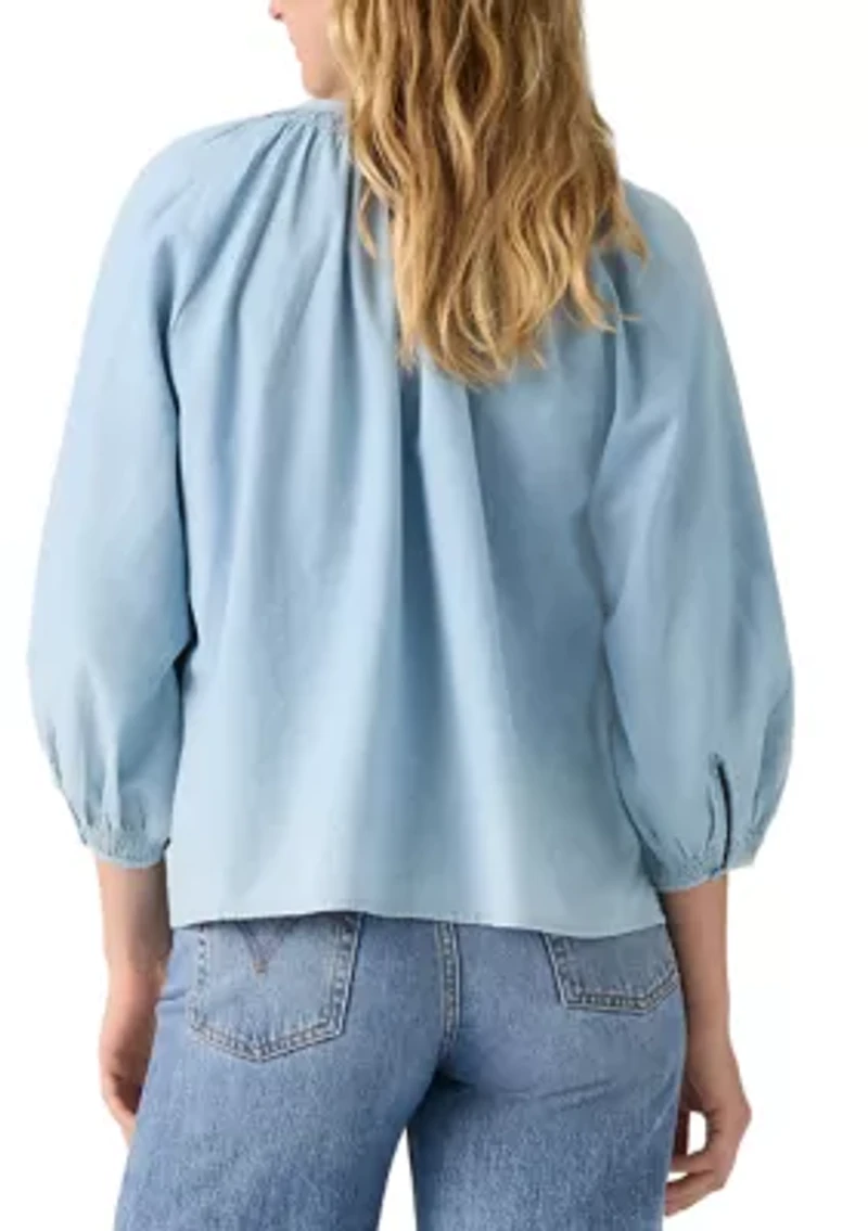 Phoebe Soft Current 3/4 Puff Sleeve Blouse