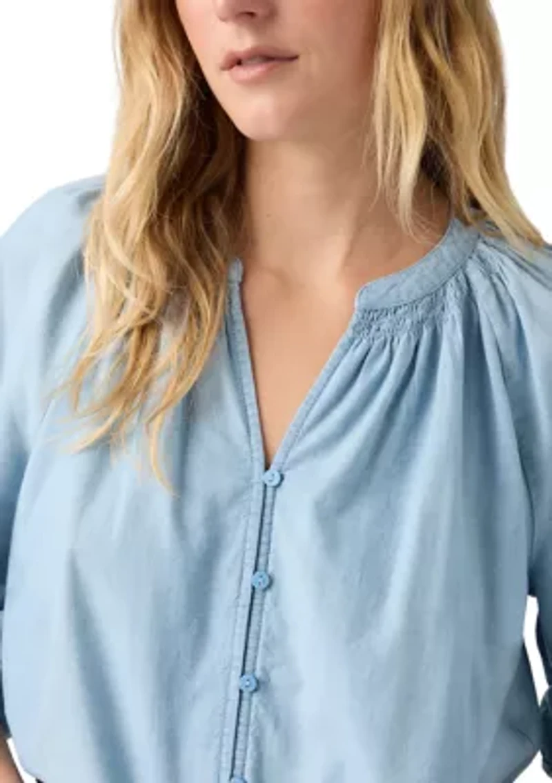 Phoebe Soft Current 3/4 Puff Sleeve Blouse