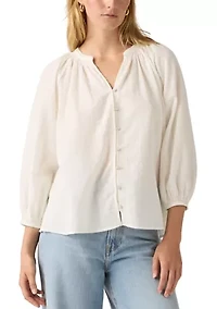 Phoebe Sugar Swizzle 3/4 Puff Sleeve Blouse