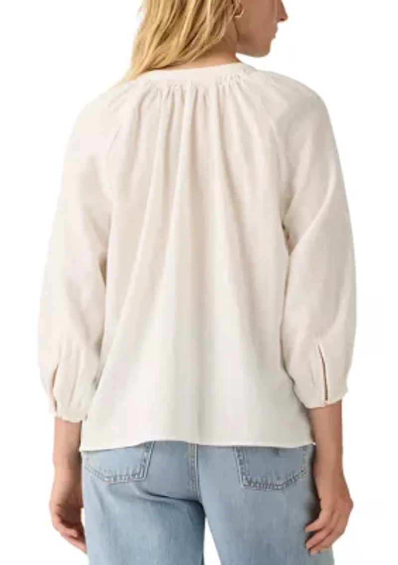 Phoebe Sugar Swizzle 3/4 Puff Sleeve Blouse
