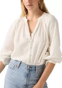 Phoebe Sugar Swizzle 3/4 Puff Sleeve Blouse