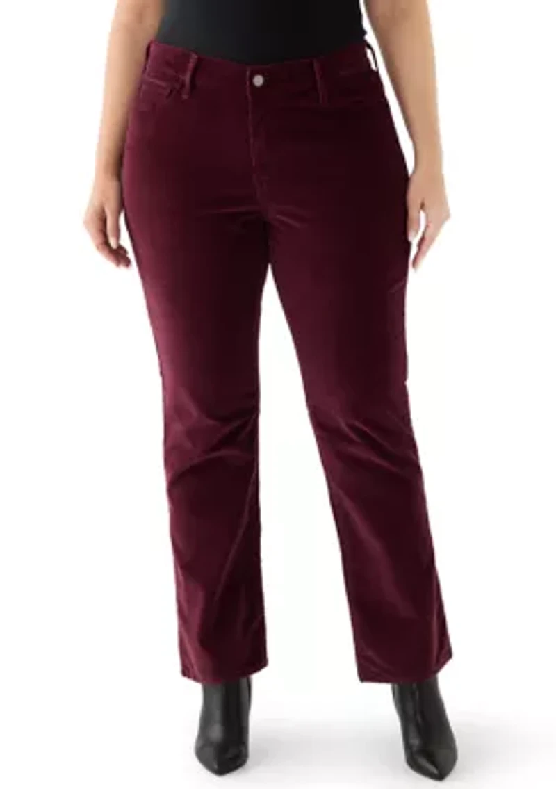 Plus Merlot Pull On Classic Straight Pants