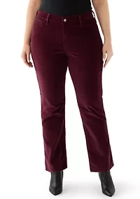 Plus Merlot Pull On Classic Straight Pants