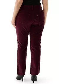 Plus Merlot Pull On Classic Straight Pants