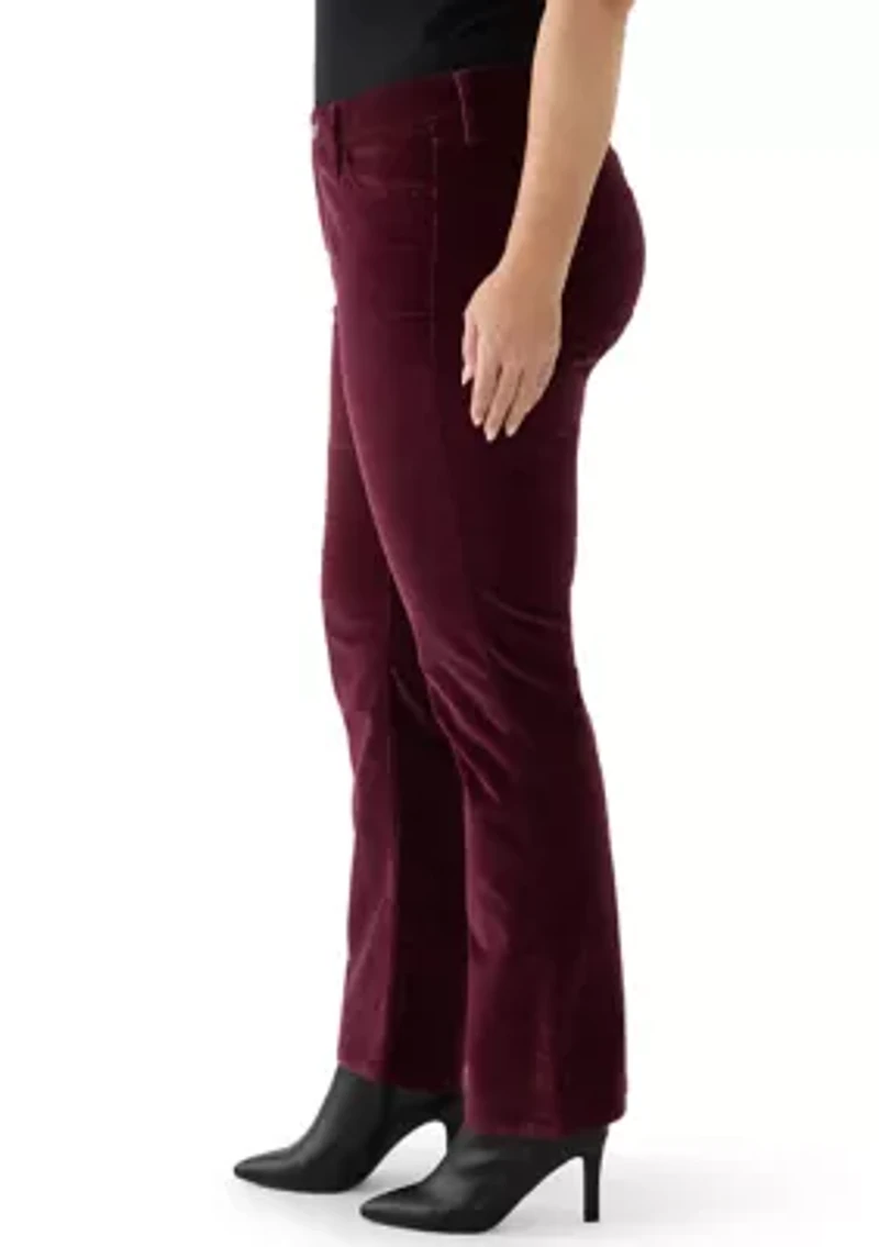 Plus Merlot Pull On Classic Straight Pants