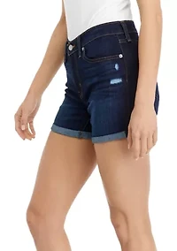 Mid Length Updated Denim Shorts
