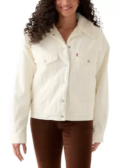 Sherpa Trucket Egret Cord Jacket