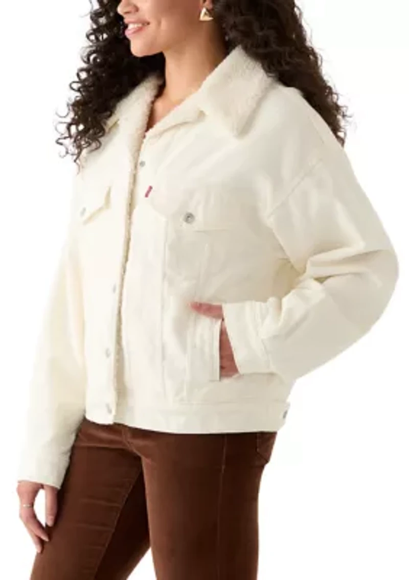 Sherpa Trucket Egret Cord Jacket