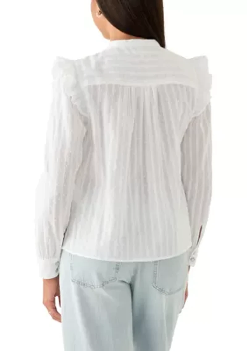 Women's Long Sleeve Ruffle Blouse