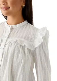Women's Long Sleeve Ruffle Blouse