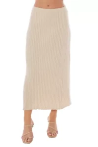 MIDI RIB SWEATER SKIRT