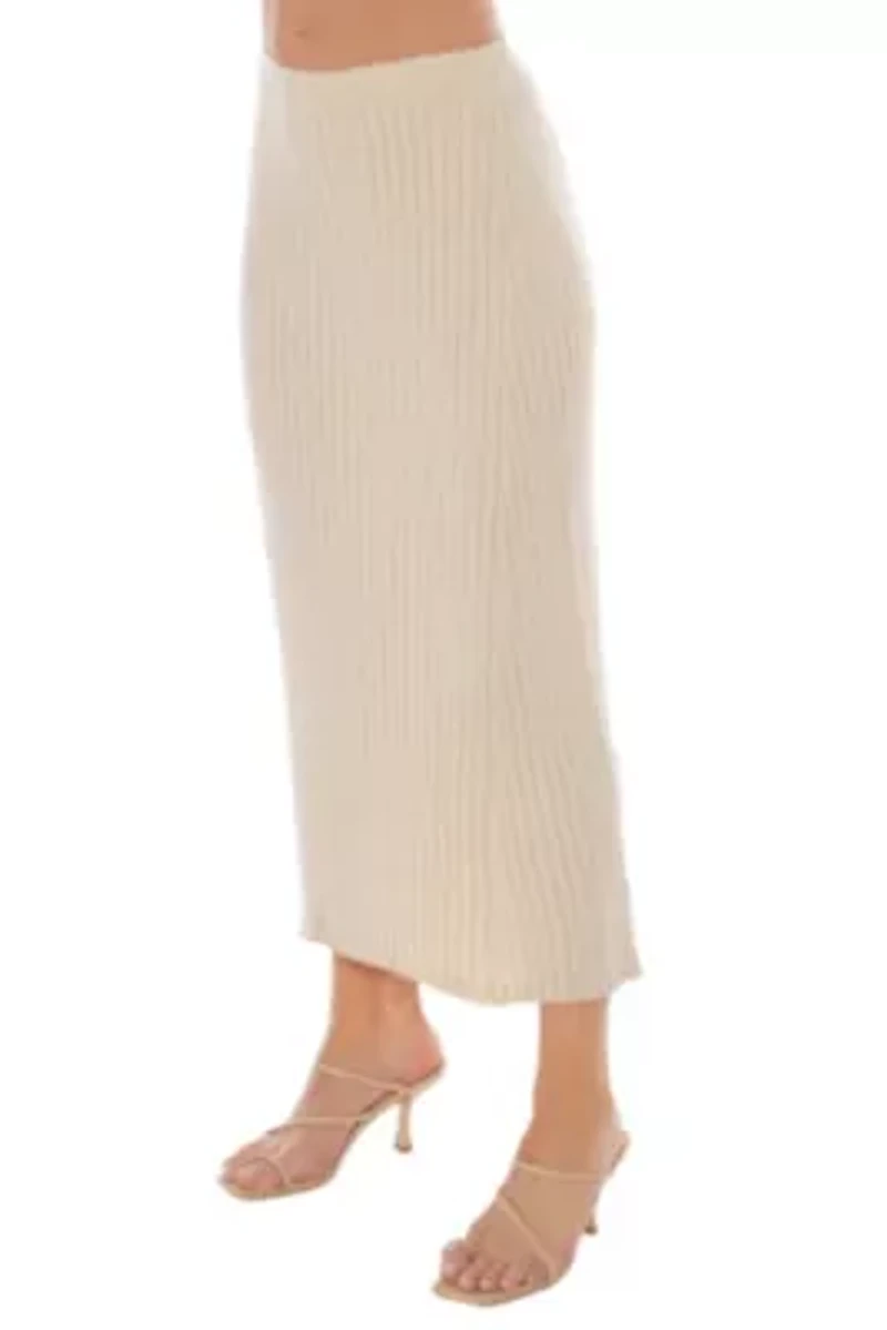 MIDI RIB SWEATER SKIRT