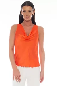 Dull Sateen Cowl Sleveeless Top