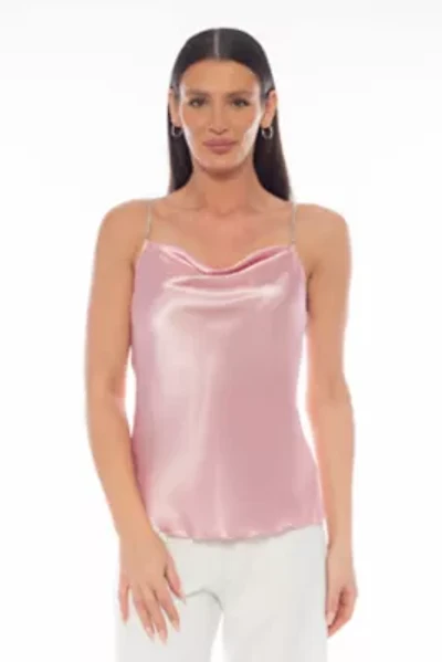 Cowl Neck Rhinestone Strap Tank