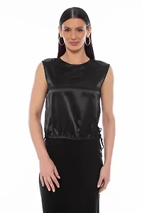 Elastic Hem Sides Ties Top