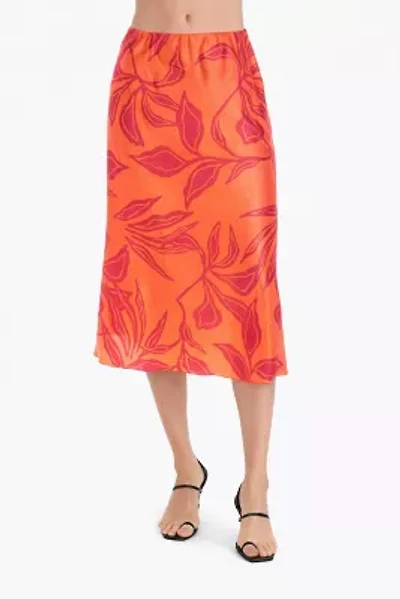 Asahi Print Leaf Midi Skirt
