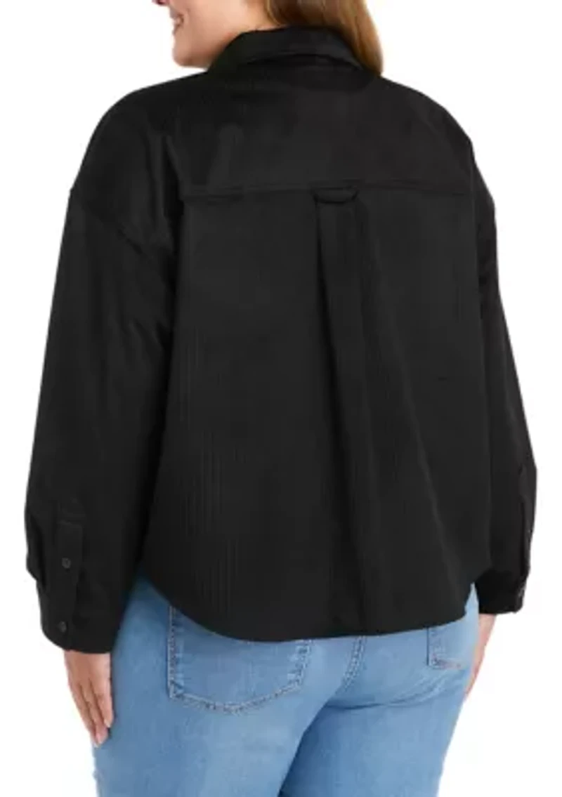Plus Cropped Corduroy Shacket