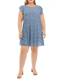 Plus Short Sleeve Tiered Dress